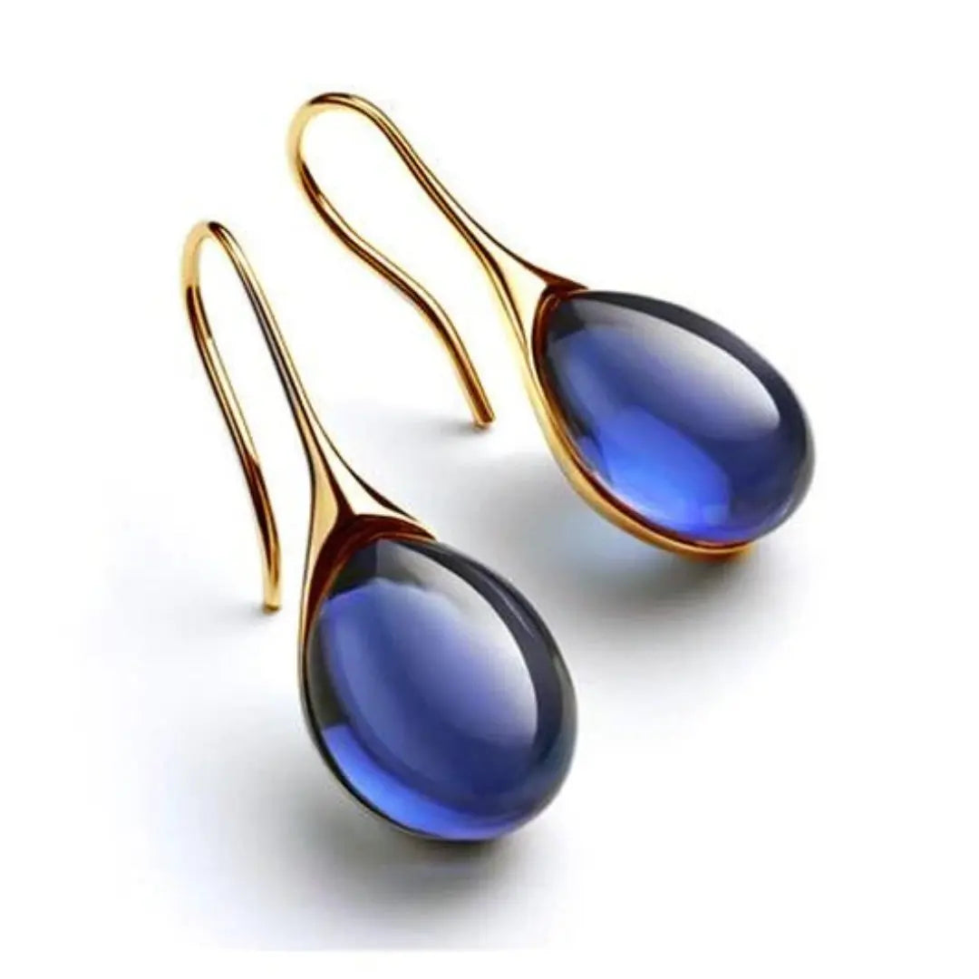 Kristýna - Boucles d'oreilles pendantes en cristal doré et argenté