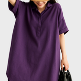 Robe Chemisier en Lin Style Décontracté