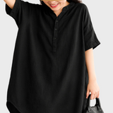 Robe Chemisier en Lin Style Décontracté