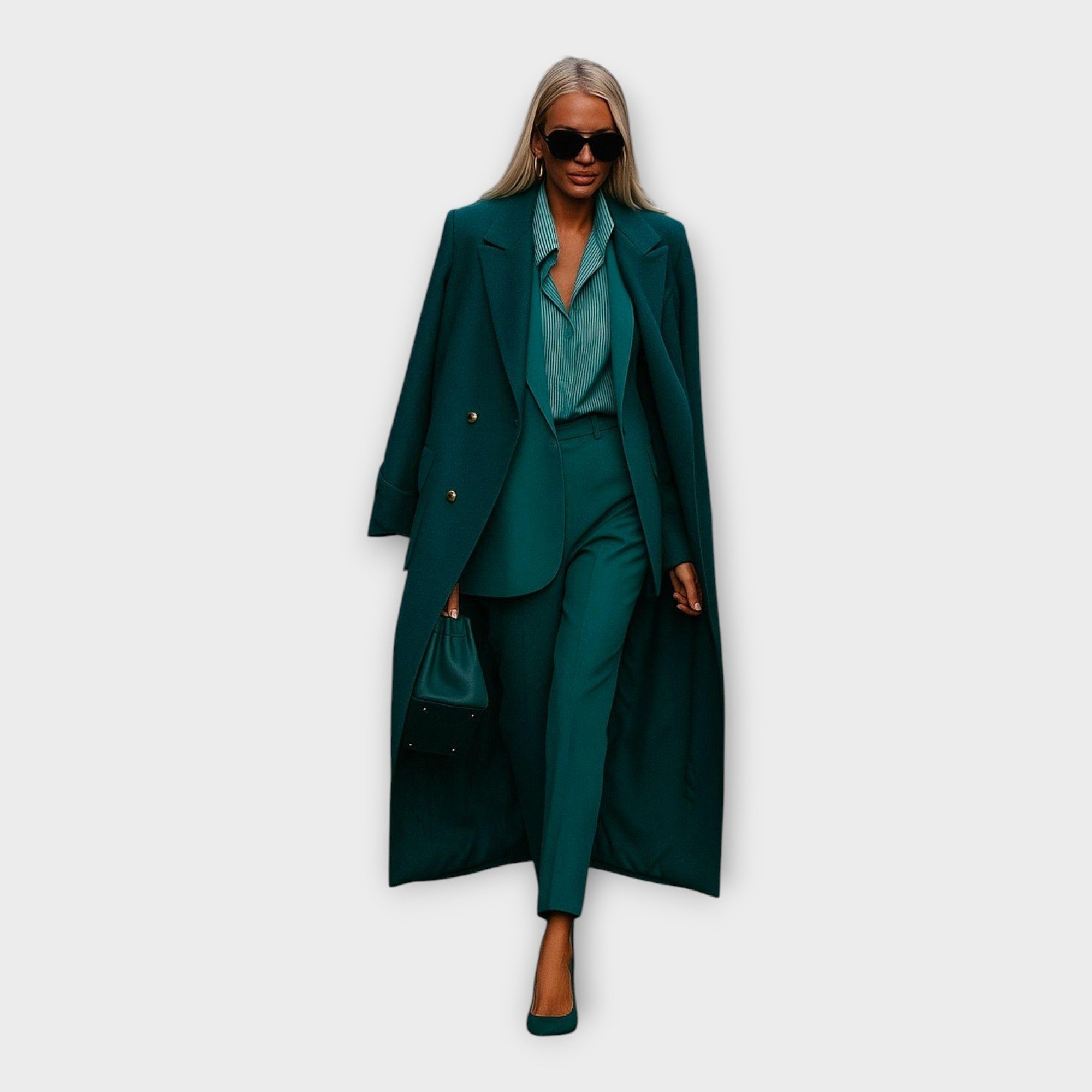 Ensemble Chic : Pantalon et Manteau au Design Minimaliste