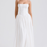 Maxi Robe à Fines Bretelles avec Imprimé Floral