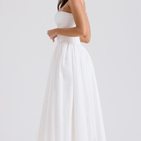 Maxi Robe à Fines Bretelles avec Imprimé Floral