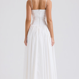 Maxi Robe à Fines Bretelles avec Imprimé Floral