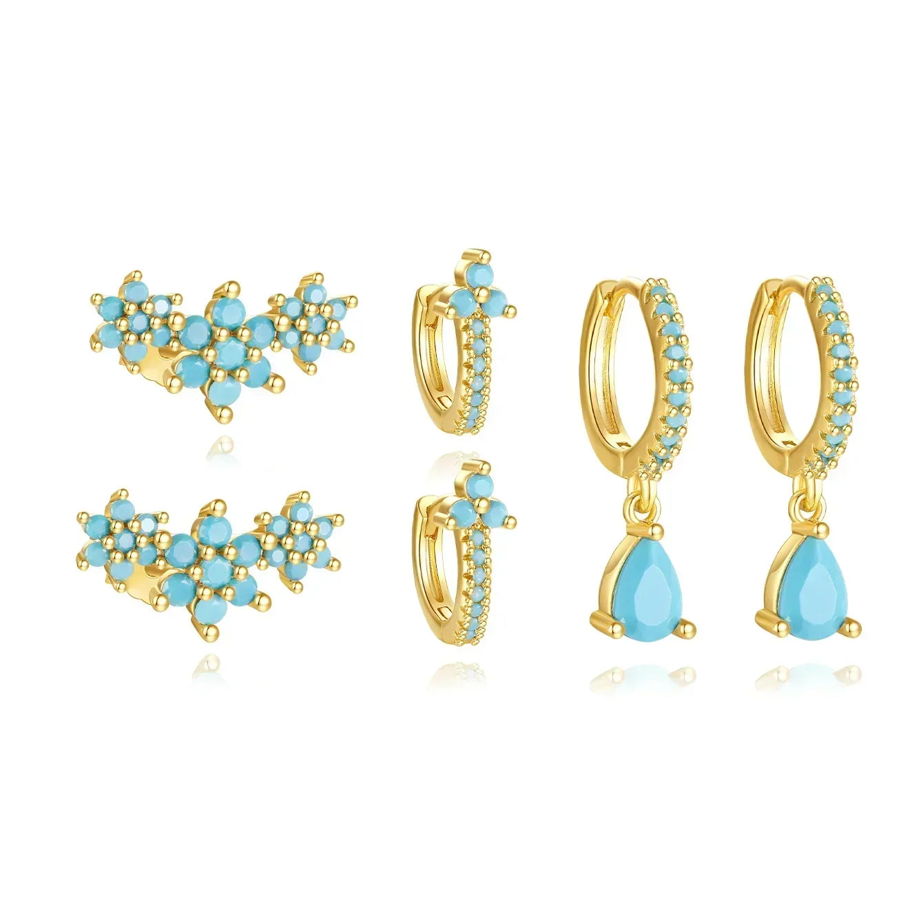 Boucles d'oreilles en or au design moderne inspiré du style Victorien-Anna.