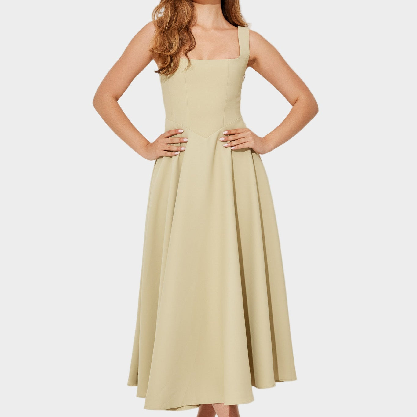 Robe Midi Élégante et Aérienne au Mouvement Naturel