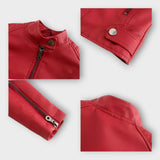 Veste Courte en Cuir Moderne avec Zip