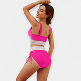 Maillot de Bain Haut à Taille Élevée avec Renfort