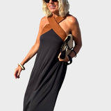 Robe Chic à Dos Nu avec Col Croisé Contemporain