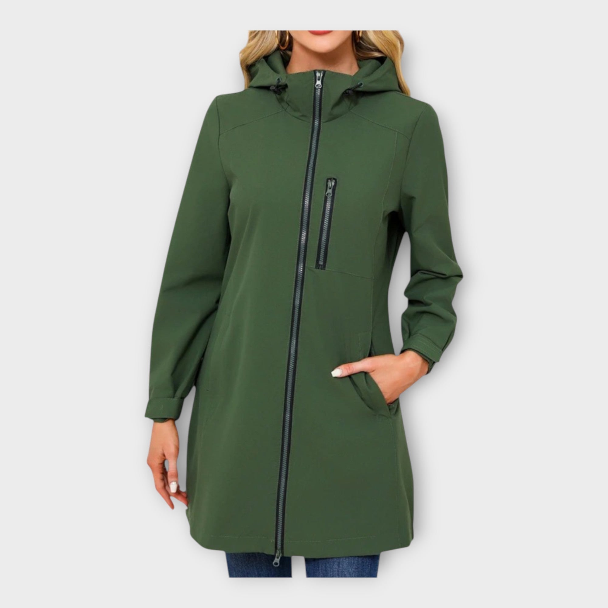 Longue Veste Imperméable avec Capuche