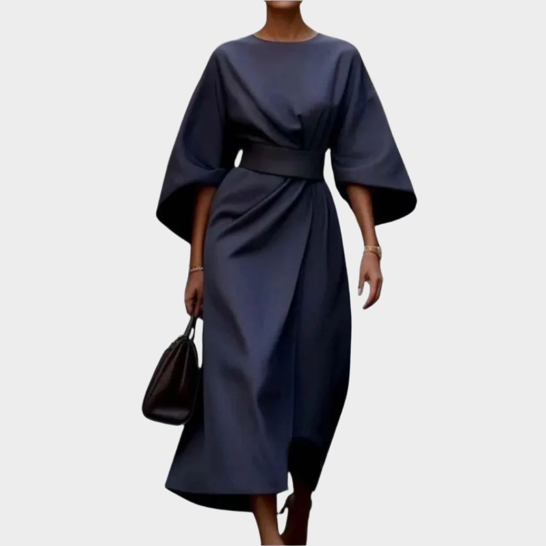 Robe Chic Minimaliste avec Ceinture et Manches Amples