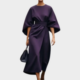 Robe Chic Minimaliste avec Ceinture et Manches Amples