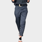 Chic Pantalon avec Détails de Coutures