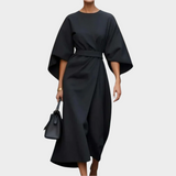 Robe Chic Minimaliste avec Ceinture et Manches Amples