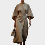 Robe Chic Minimaliste avec Ceinture et Manches Amples