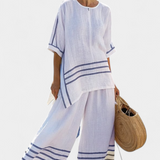 Salopette à rayures larges et design asymétrique - moderne et confortable