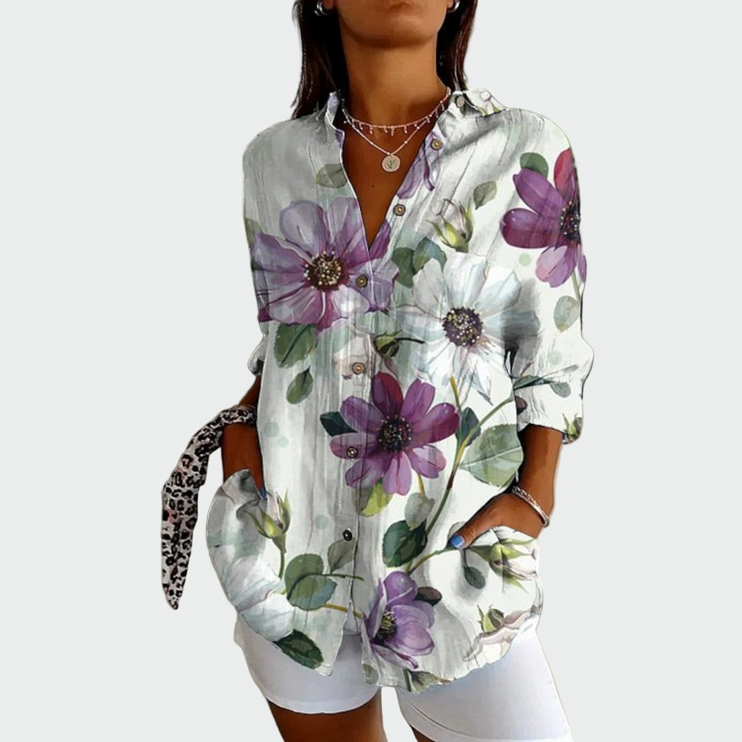 Chemise élégante à motif floral