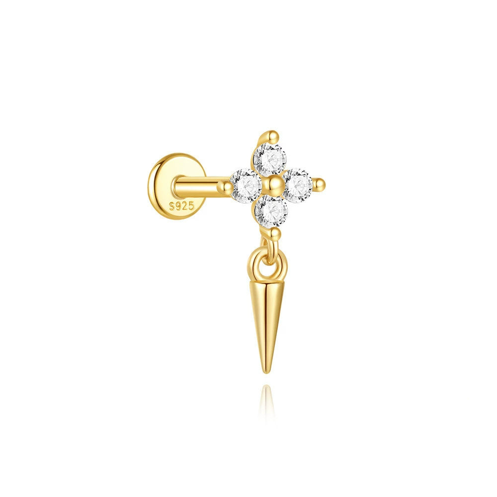 Johana-Marie – Boucles d'oreilles en or à finition texturée.
