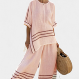 Salopette à rayures larges et design asymétrique - moderne et confortable