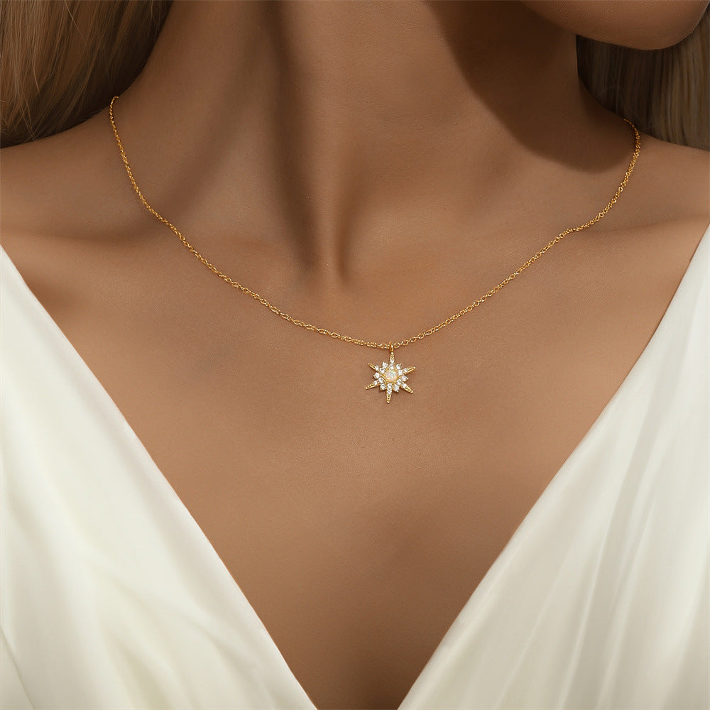 Amálie – Élégant collier en argent avec pendentif rond.