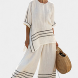 Salopette à rayures larges et design asymétrique - moderne et confortable