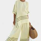 Salopette à rayures larges et design asymétrique - moderne et confortable