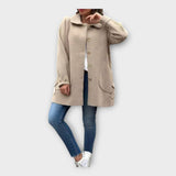 Longue Manteau Classique avec Détails en Boutons