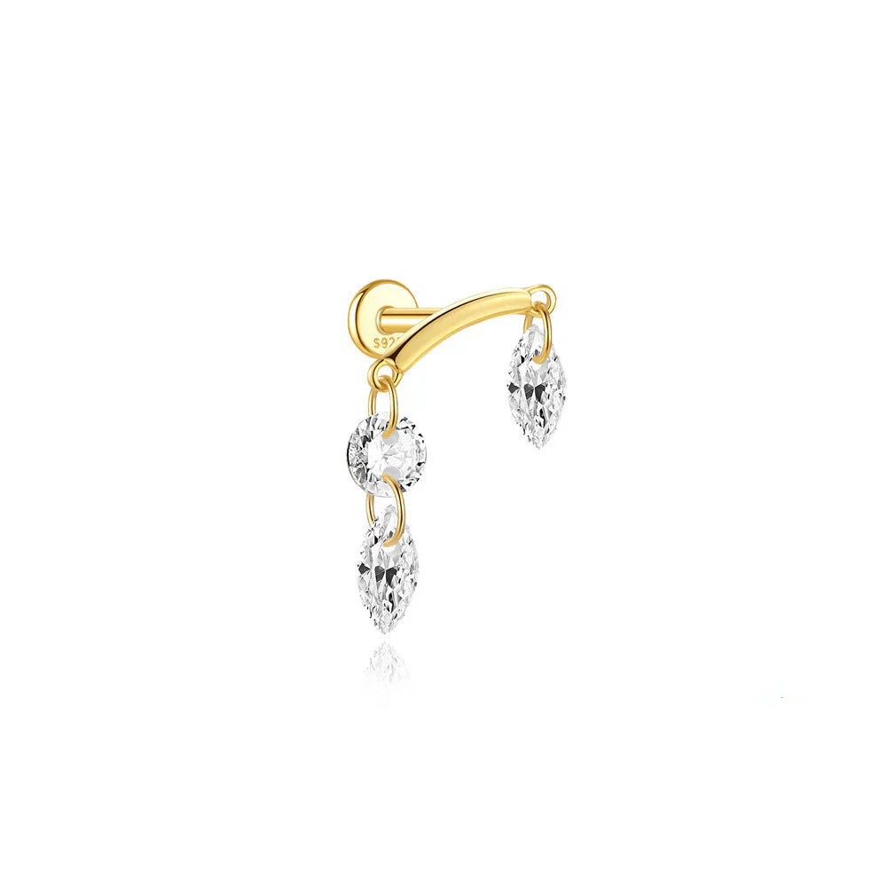 Johana-Marie – Boucles d'oreilles en or à finition texturée.