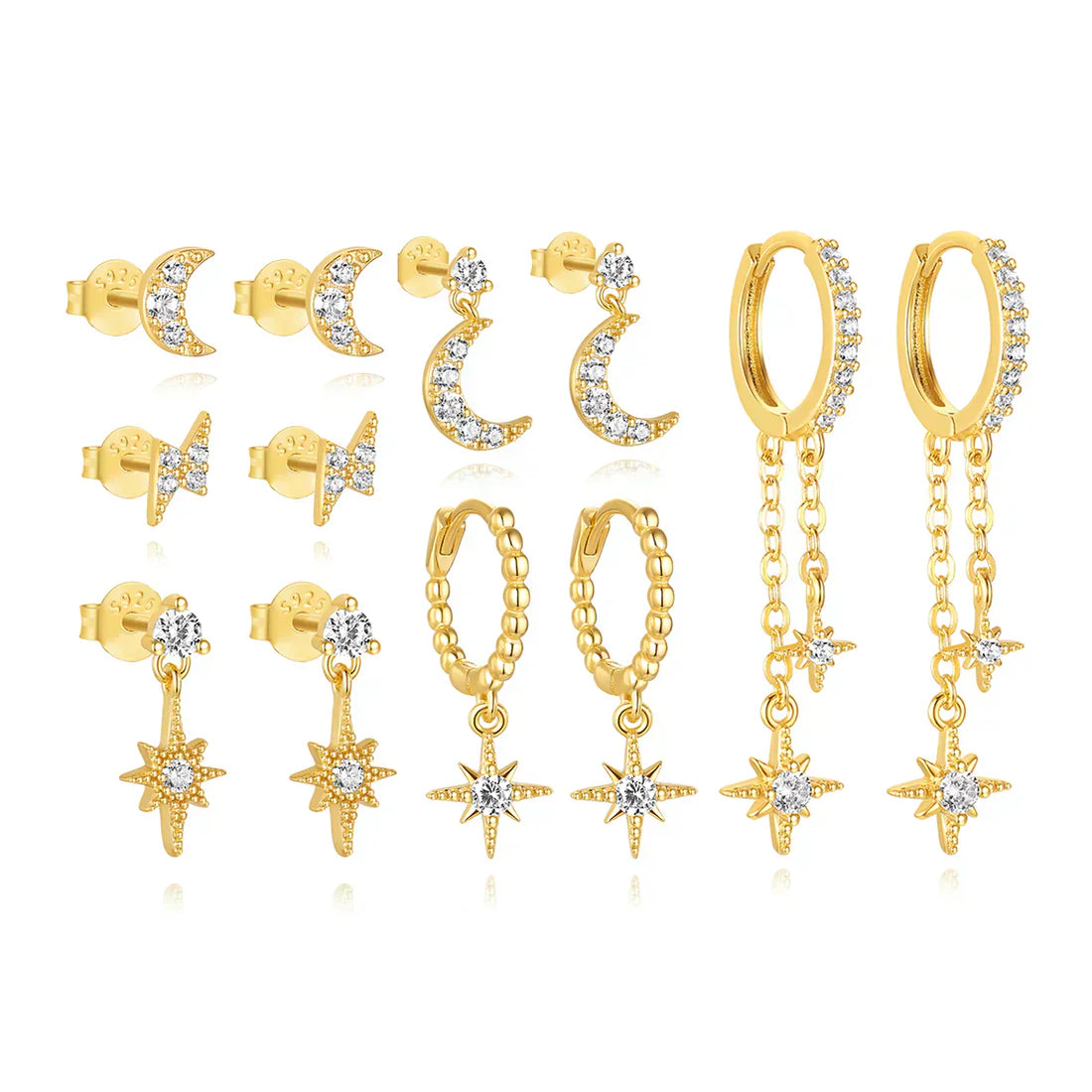Pavlína – Boucles d'oreilles en or délicates au design contemporain.