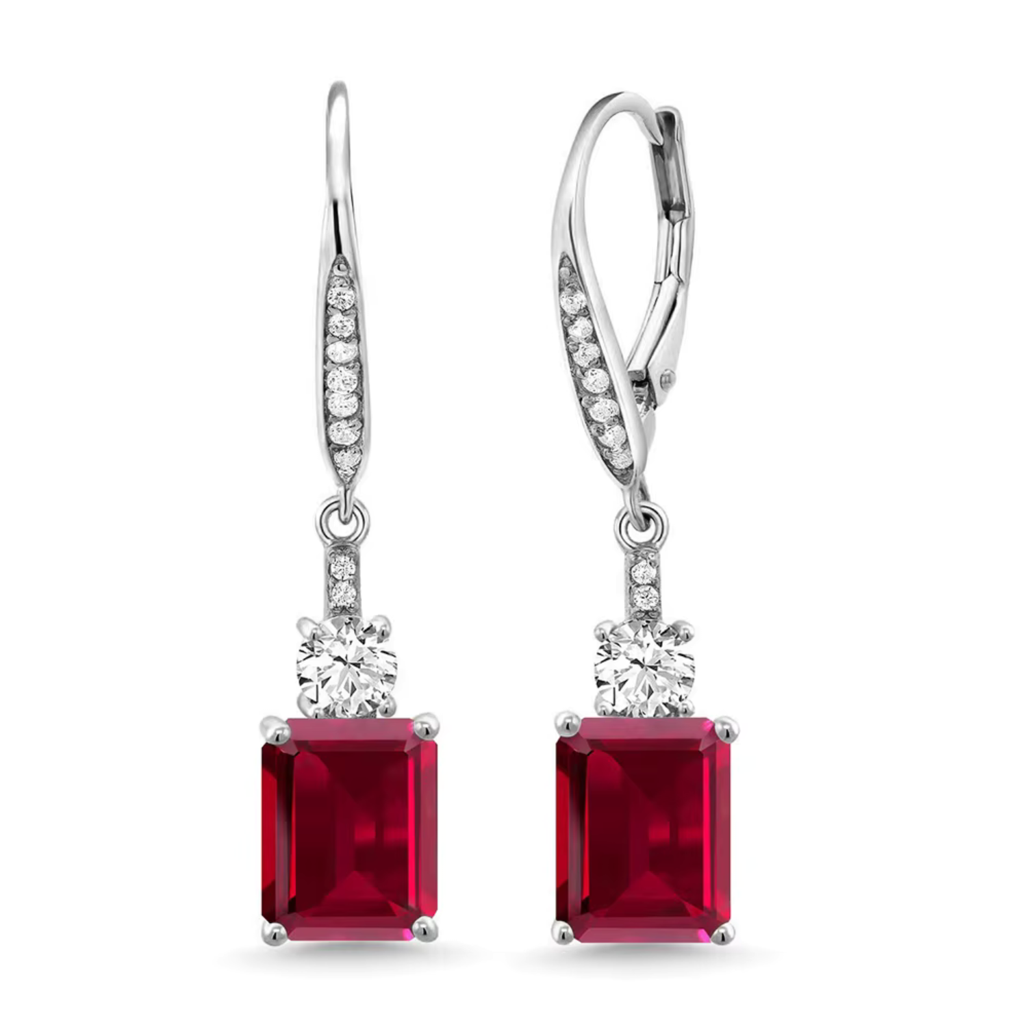 Renáta – Boucles d'oreilles classiques en rubis.