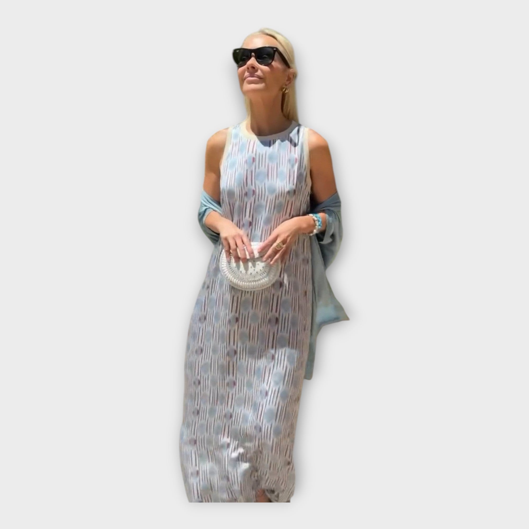 Maxi Robe à Motif Géométrique