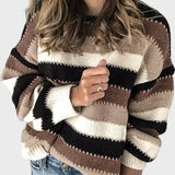 Pull Col Roulé à Motif Rayé