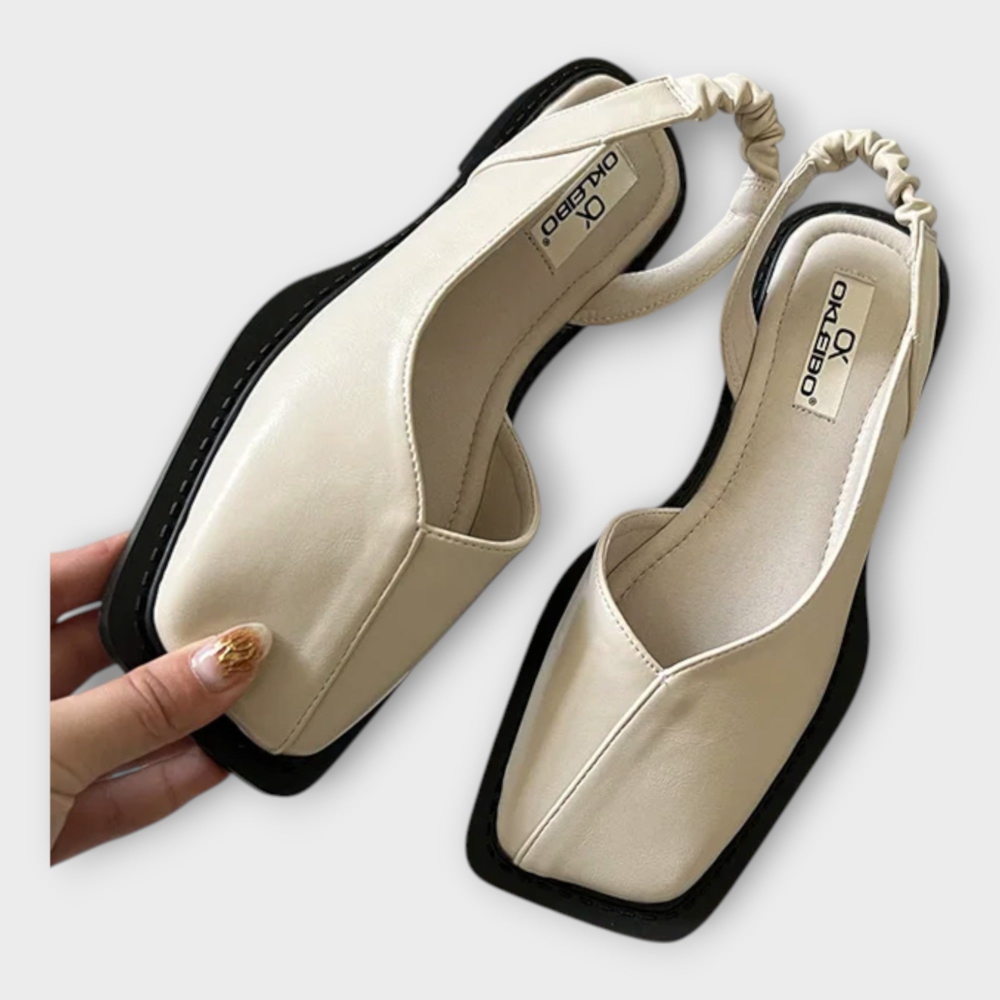 Similicuir Mocassins avec Talon Élastique