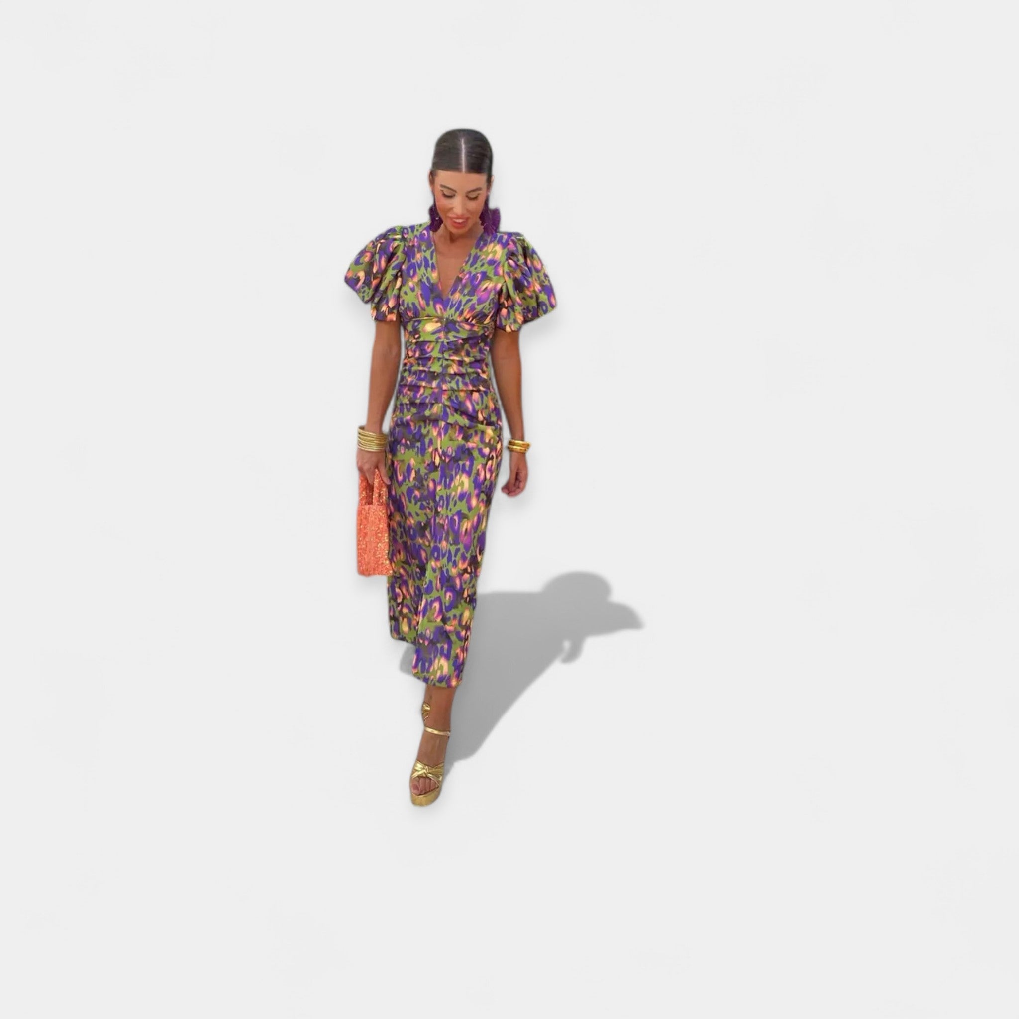 Robe à Manches Longues avec Volants