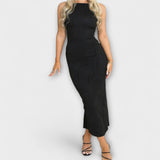 Robe élégante longue sans manches