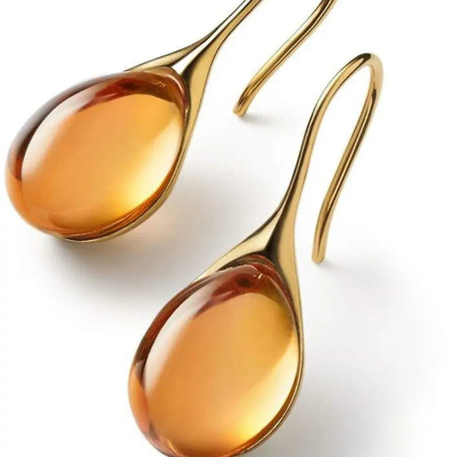 Kristýna - Boucles d'oreilles pendantes en cristal doré et argenté
