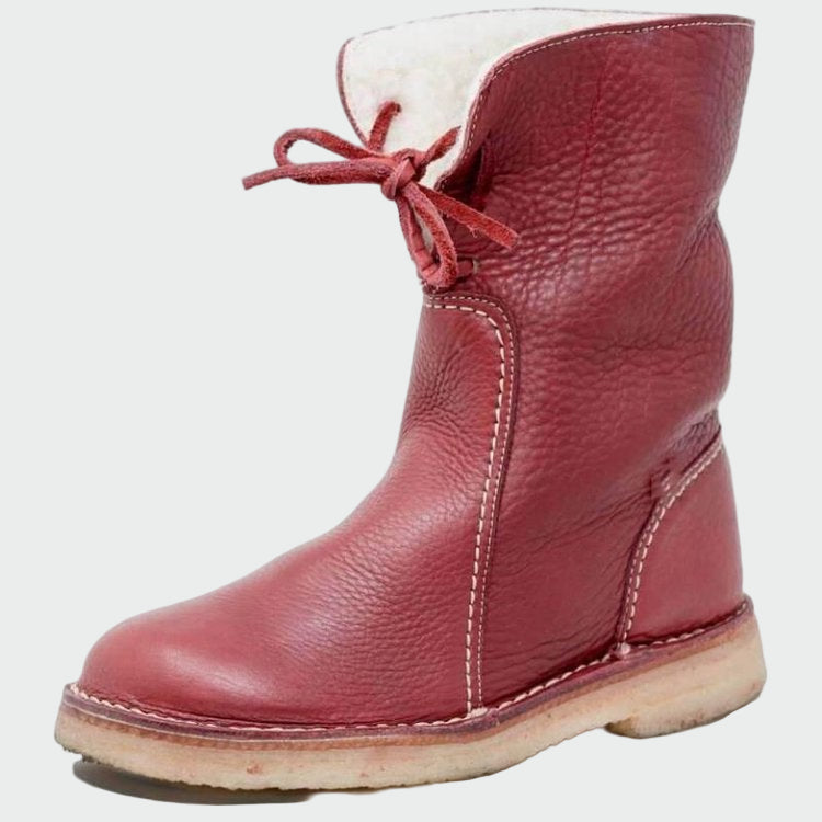 Bottines en cuir étanches avec doublure en laine