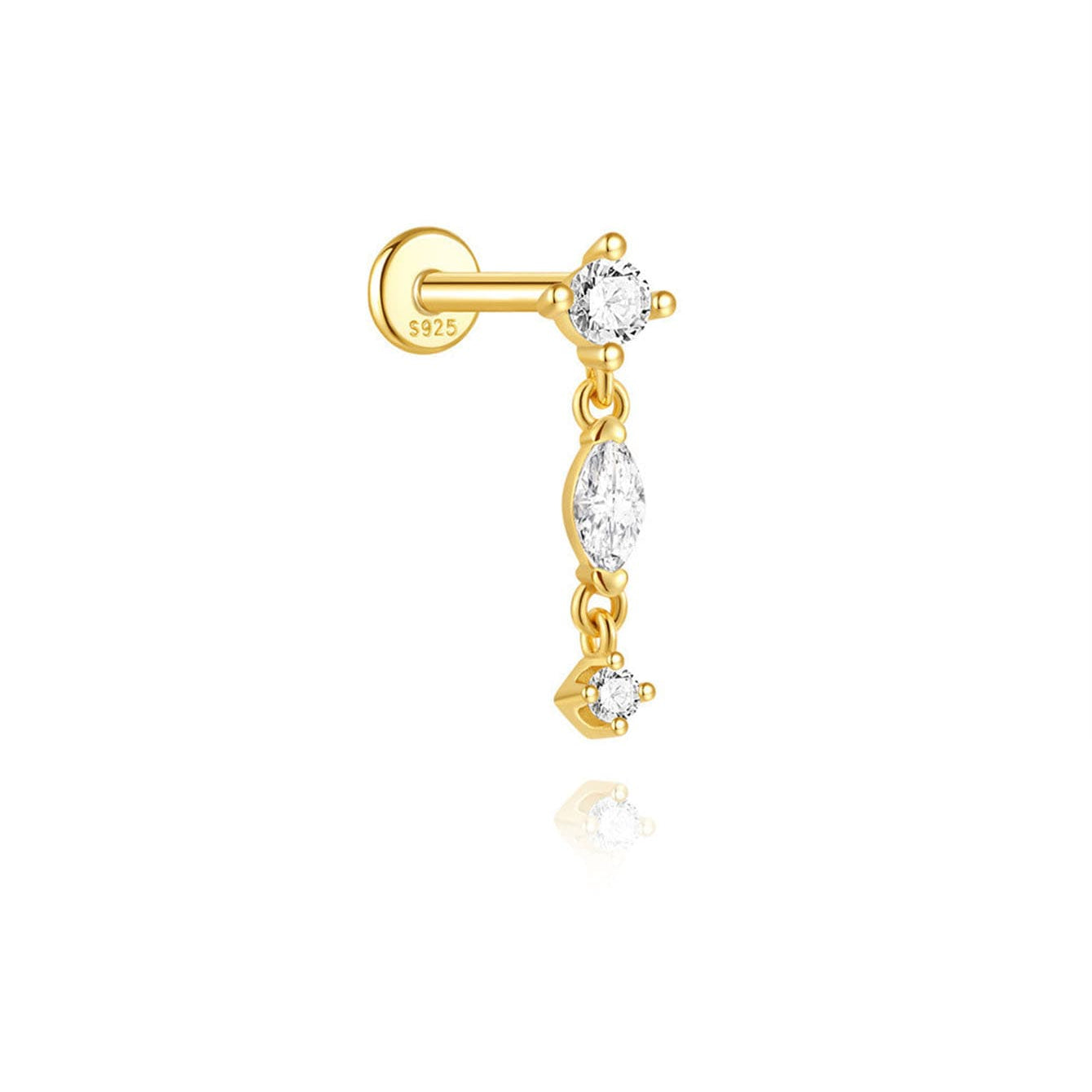 Elisa – Boucles d'oreilles dorées au design géométrique.