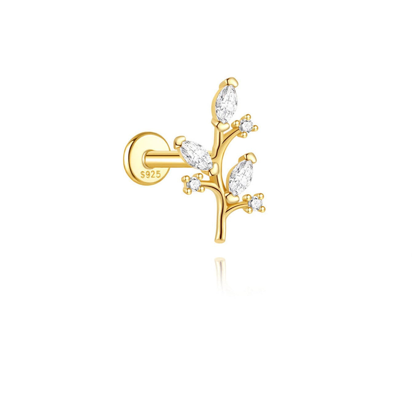 Elisa – Boucles d'oreilles dorées au design géométrique.