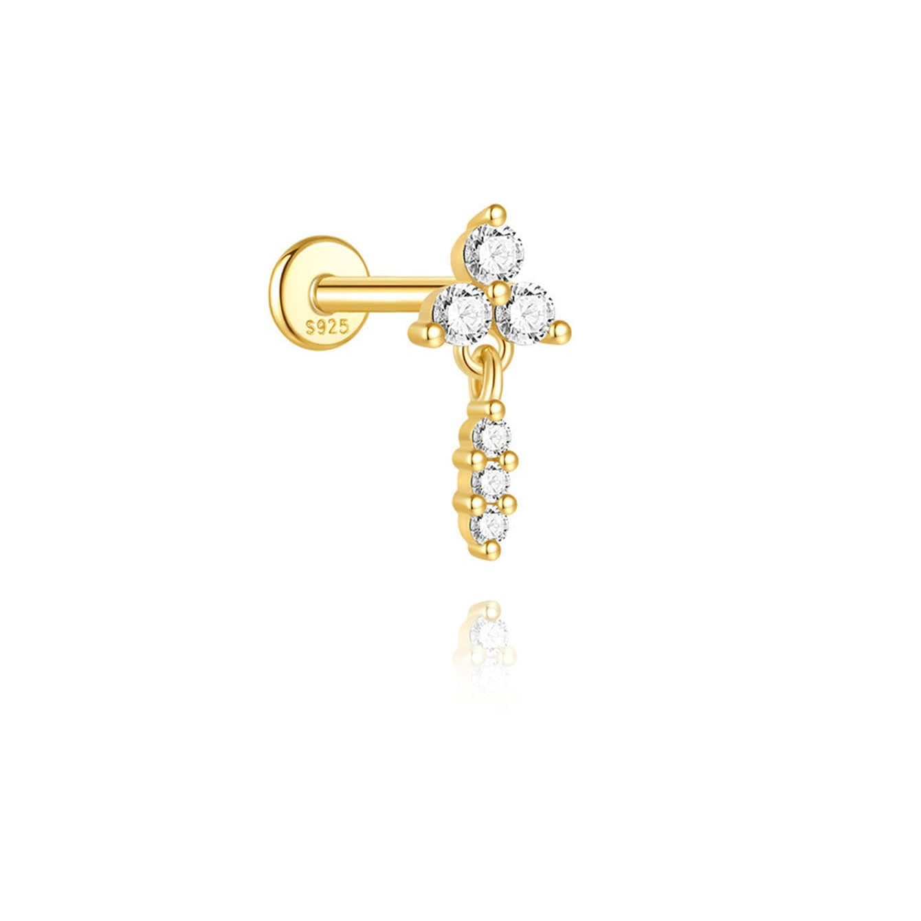 Elisa – Boucles d'oreilles dorées au design géométrique.