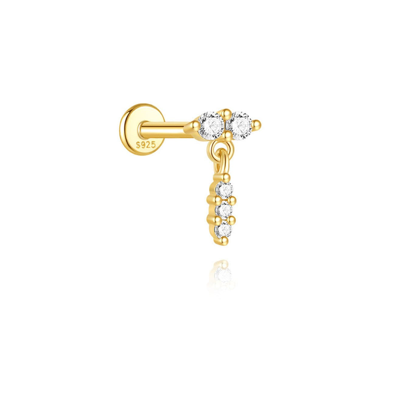 Elisa – Boucles d'oreilles dorées au design géométrique.