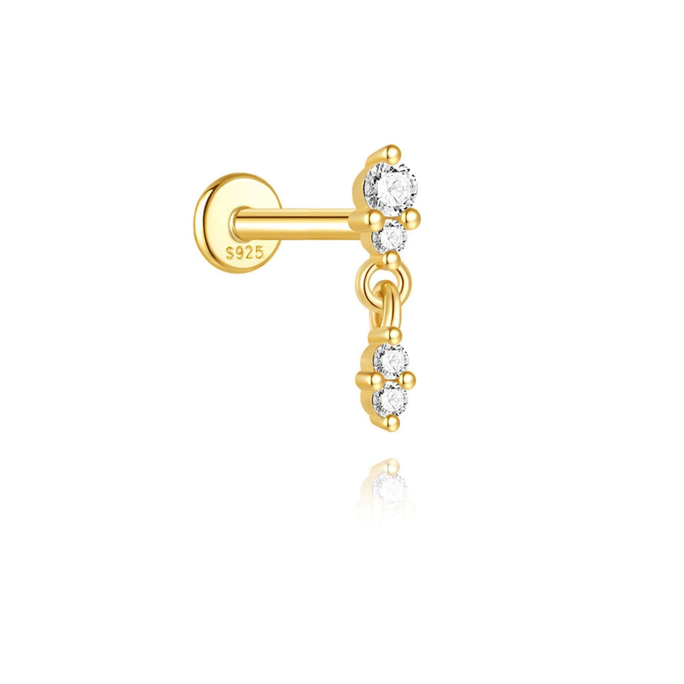 Elisa – Boucles d'oreilles dorées au design géométrique.