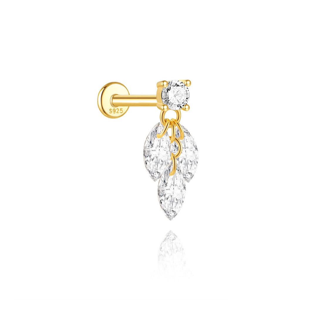 Kateřina – Boucles d'oreilles en or délicates et mobiles.