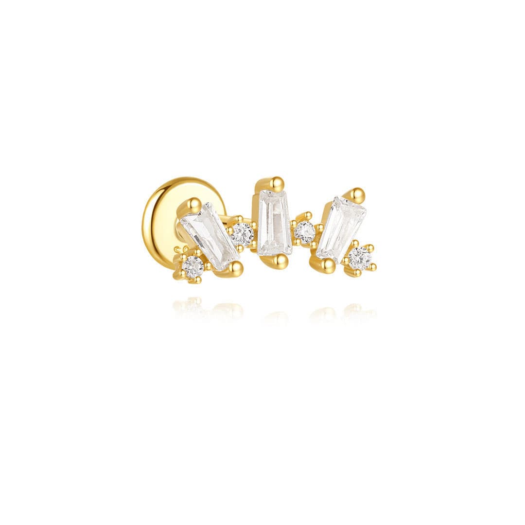 Ronja – Boucles d'oreilles dorées au scintillement délicat.