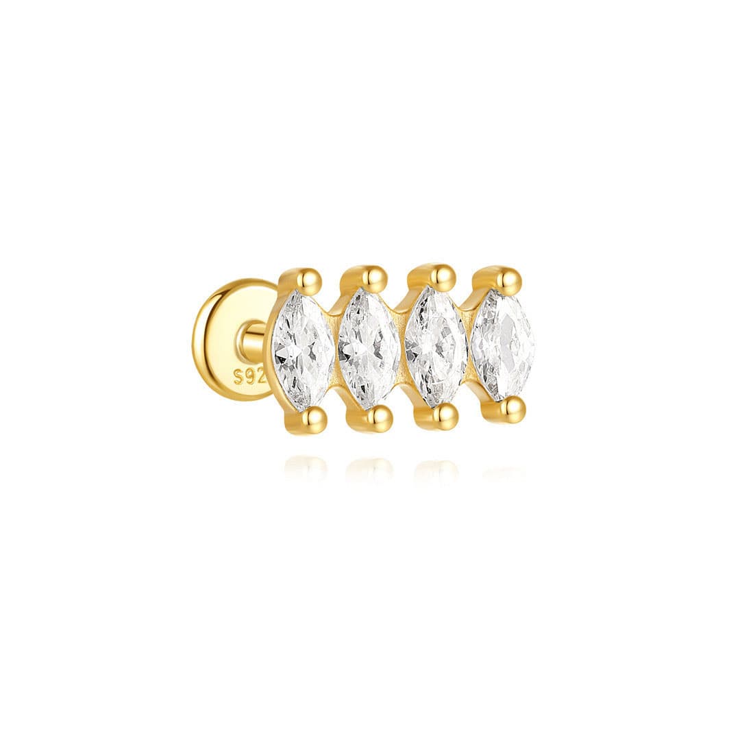 Ronja – Boucles d'oreilles dorées au scintillement délicat.