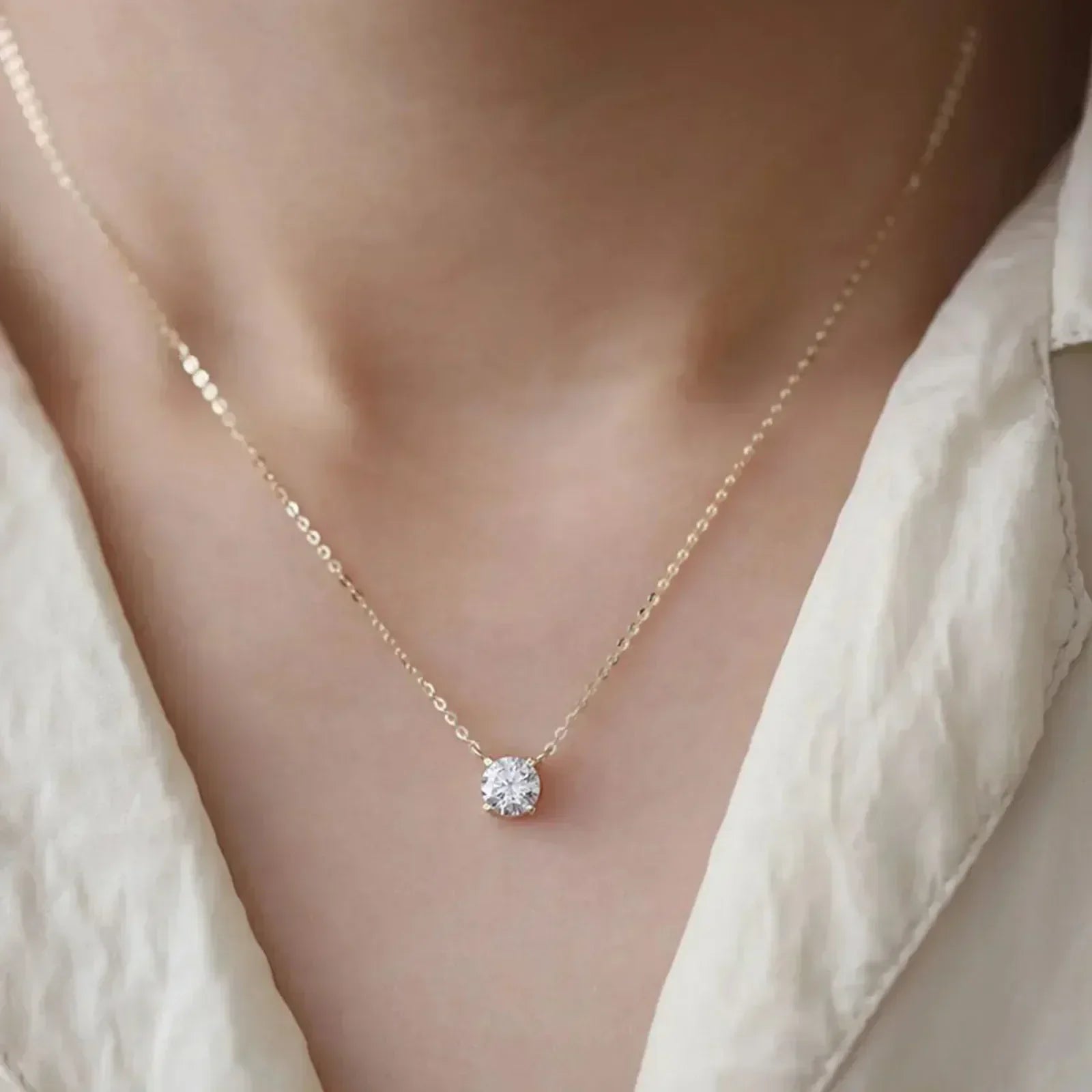 Rafaela - Collier en zirconium avec plaquage or 18K