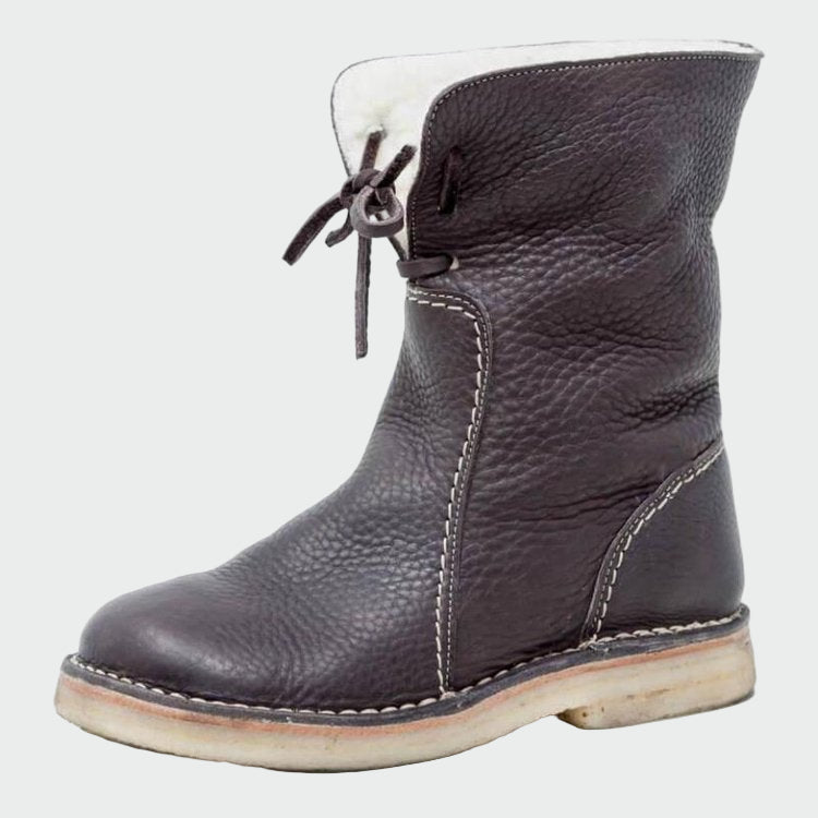 Bottines en cuir étanches avec doublure en laine