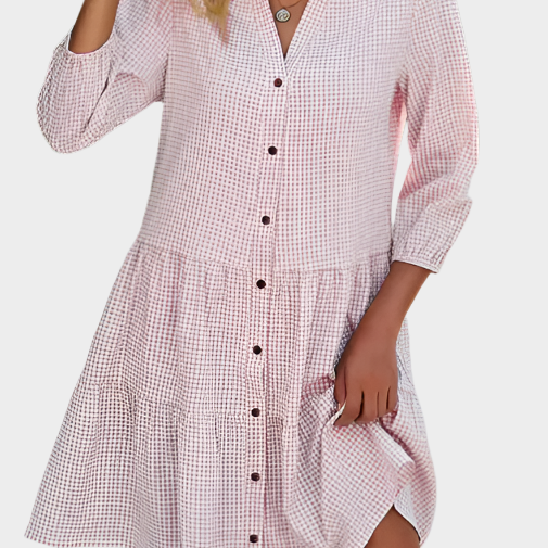 Robe d'été aérienne et élégante à motifs à carreaux