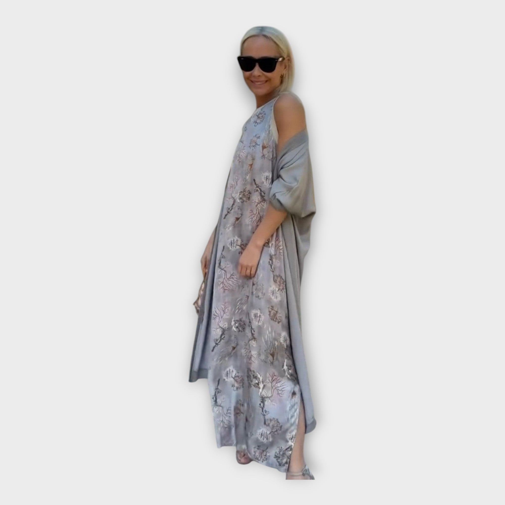 Maxi Robe avec Design Aérien et Imprimé