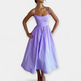 Robe Mini à Décolleté Rond et Bretelles