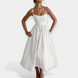 Robe Mini à Décolleté Rond et Bretelles